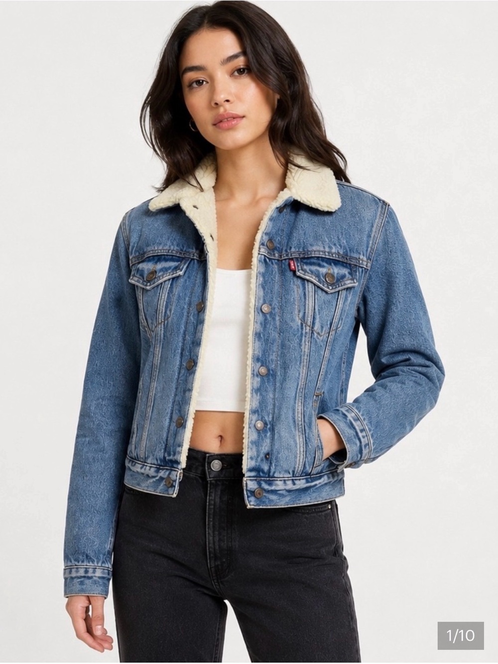 Levi's Light Blue Denim Sherpa-Lined Jacket